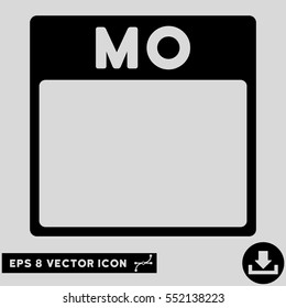 Monday Calendar Page icon. Vector EPS illustration style is flat iconic symbol, black color.