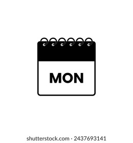 Monday calendar page pictogram icon. Simple flat pictogram for business, marketing, internet concept on white background. Trendy modern vector symbol for web site design or mobile app.