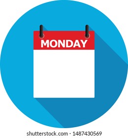 Monday Calendar Vector Flat Icon Long Stock Vector (Royalty Free ...