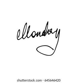 Monday calligraphy vector
