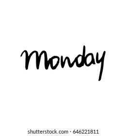 Monday Calligraphy Vector Stock Vector (Royalty Free) 646221811 ...