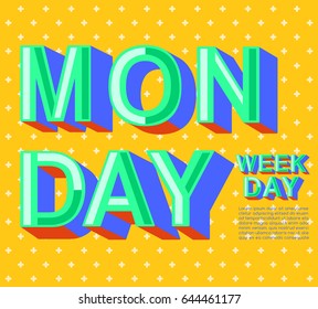 Monday with colorful elements : Vector Illustration