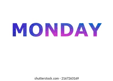 Monday Colorful Typography Text Banner Vector Stock Vector (Royalty ...