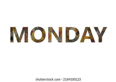 Monday Colorful Typography Text Banner Vector Stock Vector (Royalty ...