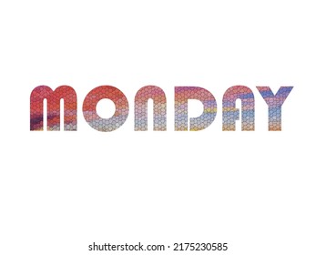 Monday Colorful Typography Text Banner Vector Stock Vector (Royalty ...