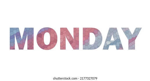 Monday Colorful Typography Text Banner Vector Stock Vector (Royalty ...