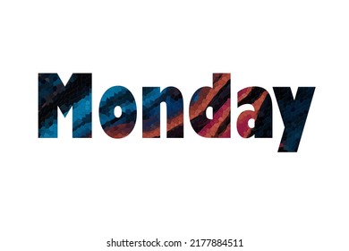 Monday Colorful Typography Text Banner Vector Stock Vector (Royalty ...