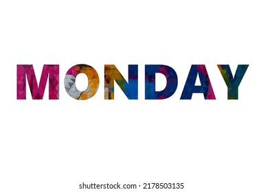 Monday Colorful Typography Text Banner Vector Stock Vector (Royalty ...