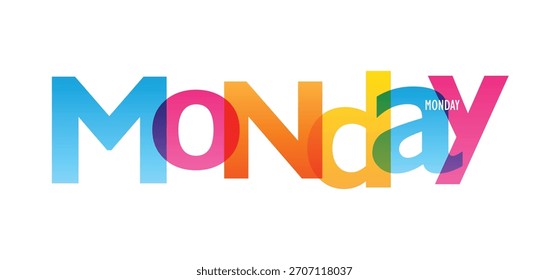 MONDAY colorful vector typography banner