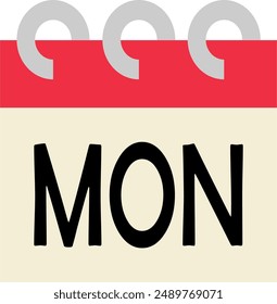 Monday date or calendar vector image or clipart for project work or business