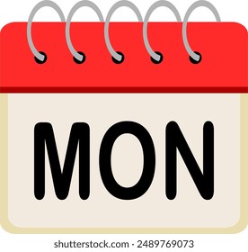 Monday date or calendar vector image or clipart for project work or business