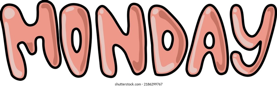 monday. day of the week. can be used for books, illustrations, stickers, etc.