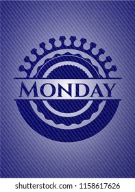 Monday emblem with jean background
