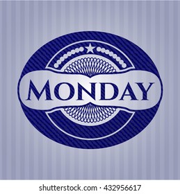 Monday emblem with jean background