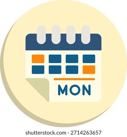 Icono de estilo de círculo plano de lunes