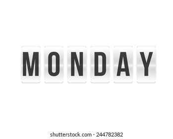 Monday flip letter design vector word