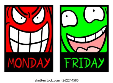 Monday and friday symbols
