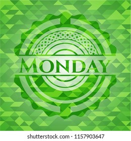 Monday green mosaic emblem