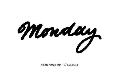 Monday Handwriting Vector Ink Black On Stock Vector (Royalty Free ...