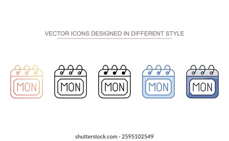 Monday icon design with white background stock illustration