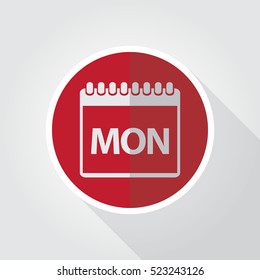 Monday Icon. Material Icon. Flat Style Design Template
