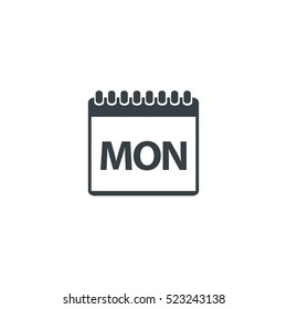 Monday Icon. Material Icon. Flat Style Design Template
