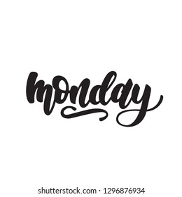 Monday lettering design. Vector illustration.