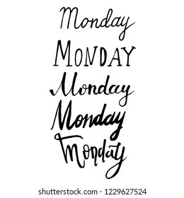 Monday lettering text five tips vecot art