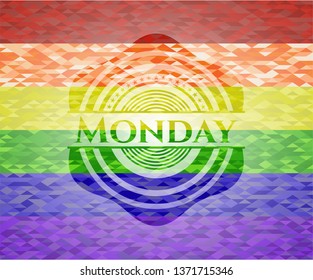 Monday lgbt colors emblem 