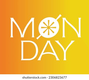 Monday logo design. Creative logo with lemon slice. Usable for Branding and Business Logos.

