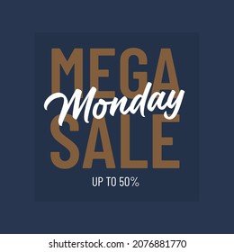 monday mega sale post vector