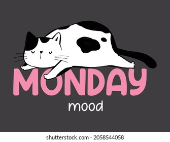 MONDAY MOOD, GIRLS GRAPHIC TEES VECTOR DESIGNS AND OTHER USES.