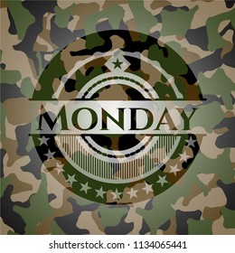 Monday on camo pattern