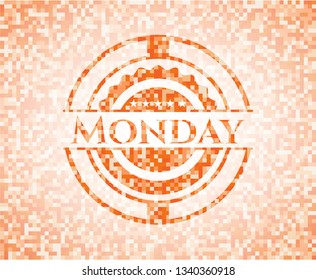 Monday orange mosaic emblem
