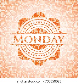 Monday orange mosaic emblem
