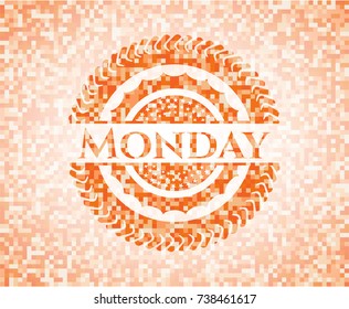 Monday orange mosaic emblem