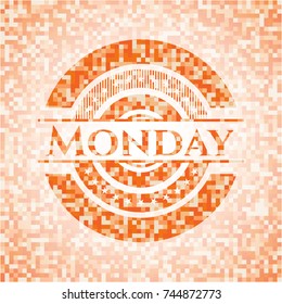 Monday orange mosaic emblem