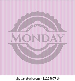 Monday pink emblem