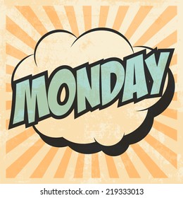 monday pop art, illustration in vector format