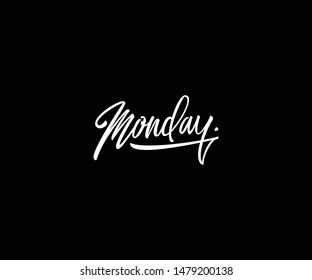 Monday. quote lettering with motivating message - Vector