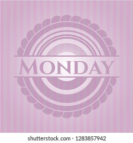 Monday realistic pink emblem