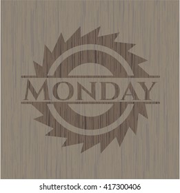 Monday realistic wood emblem