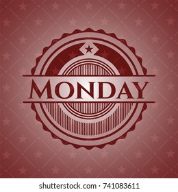 Monday red emblem. Retro