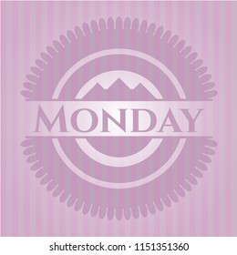 Monday retro style pink emblem