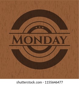 Monday retro style wood emblem