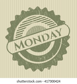 Monday rubber grunge texture stamp