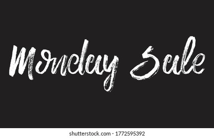 venta de lunes tipografía de Chalk letra vectorial o frase caligráfica aislada en la placa negra