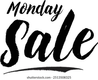 Monday Sale Stylish Grunge Typography Text On White Background