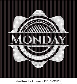 Monday silver emblem or badge