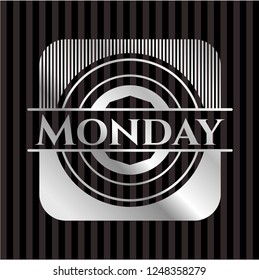 Monday silvery badge or emblem